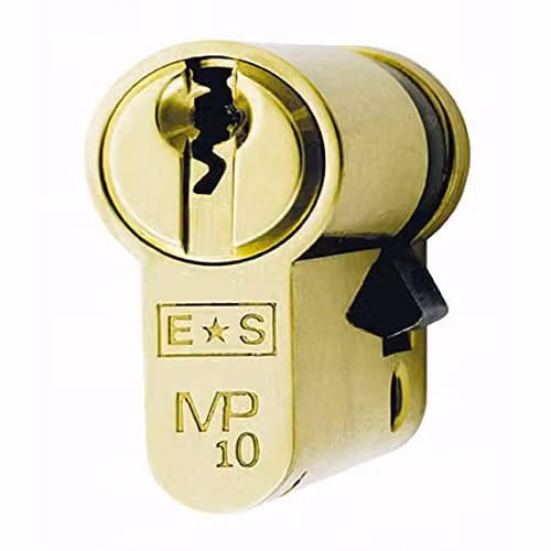 Loops 42mm Euro Single Cylinder 10 Pin Door Lock in Polished Brass Gold