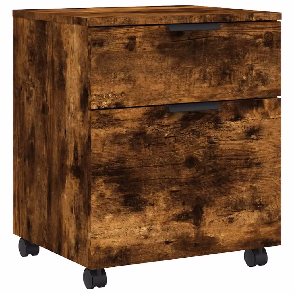 Berkfield Home Mobile File Cabinet in Smoked Oak Brown with Castors, W/D/H: 45 x 38 x 54 cm – 2