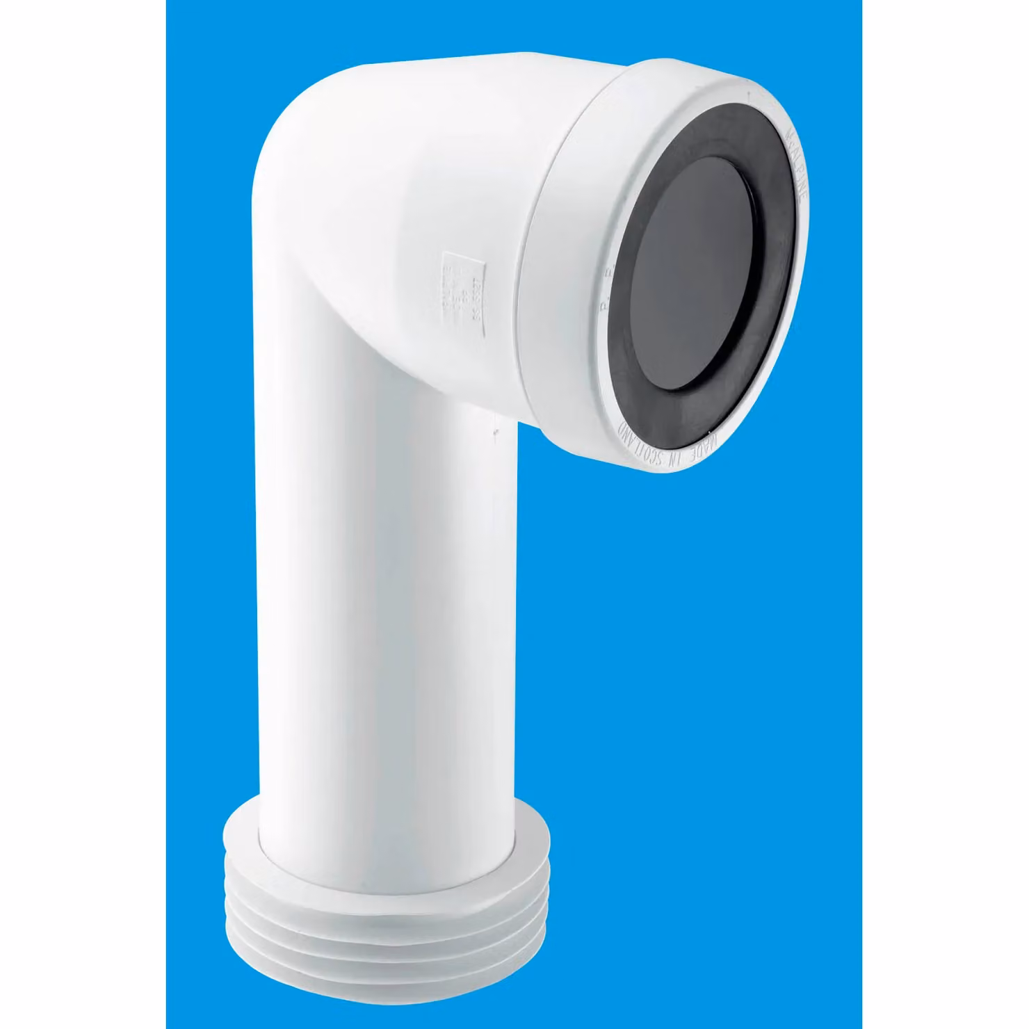 McAlpine White Plastic 90 Degree Bend Adjustable Length Extended Inlet Rigid WC Connector – 2