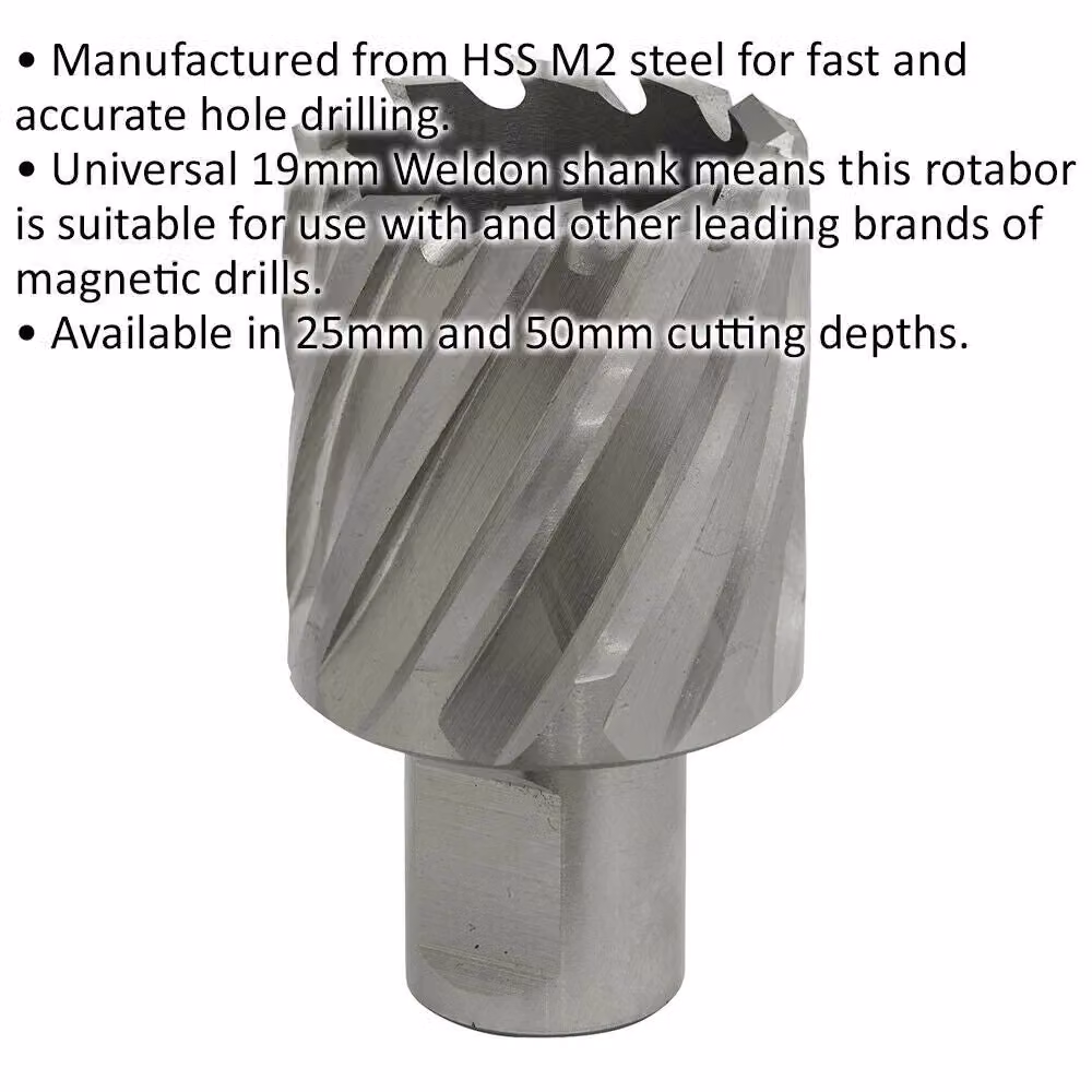 Loops M2 Steel Annular Metal Core Drill Bit 34mm Diameter, 25mm Depth, Silver – 2