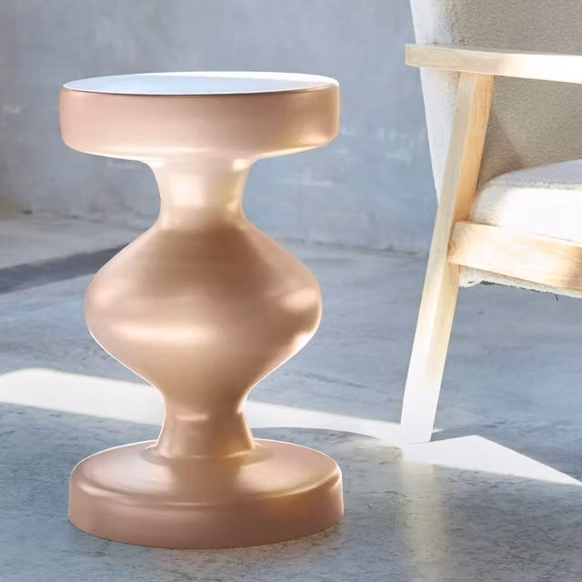 sweeek Metal Side Table in Beige, W/D/H: 29.5 x 29.5 x 48.5 cm – 1