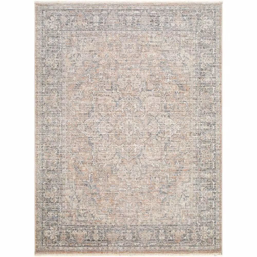 Livabliss Galey Alix Maria Elena III Vintage Brown and Blue Traditional Fringe Living Room Rug, W: 200 cm, D: 275 cm – 2
