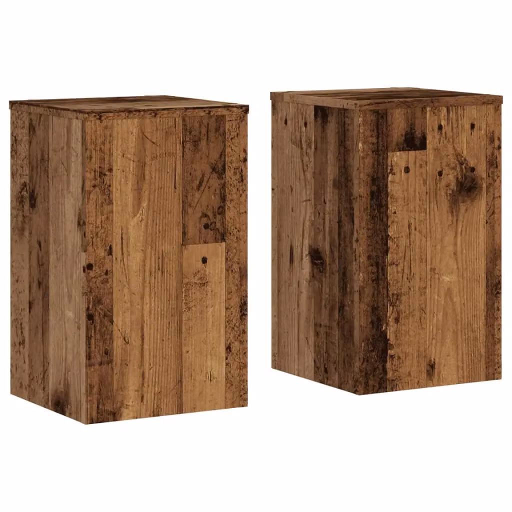 Berkfield Home Set of 2 Modern Square Plant Stands in Brown Wood, W/D/H: 30 x 30 x 50 cm – 2