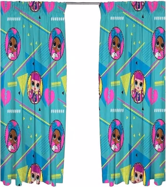 LOL Surprise Multicoloured Blackout Fabric Panel Curtains for Children
