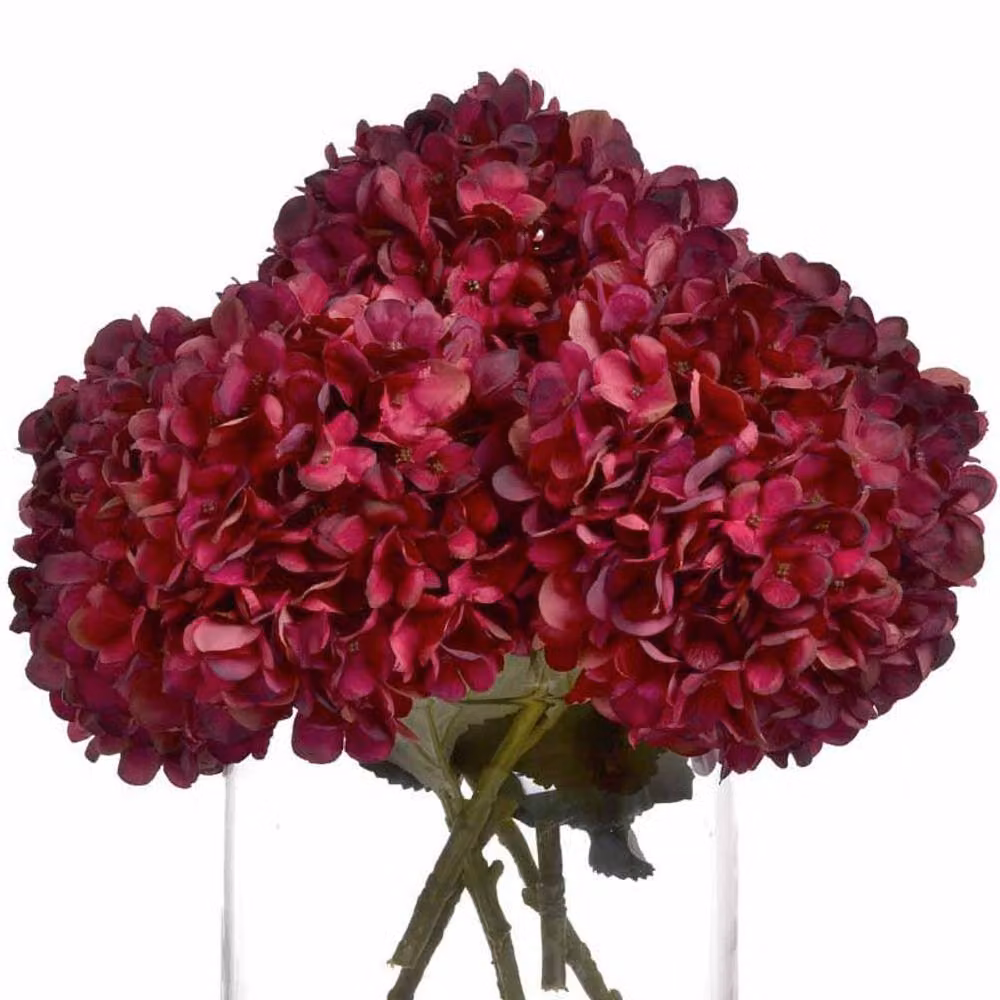 Lemon Pavilion Furniture and Decor Ruby Hydrangea Artificial Flower, Red, W: 18 cm, D: 18 cm, H: 42 cm – 2