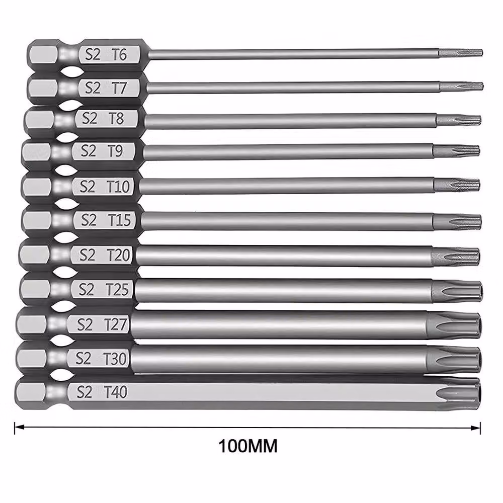 VOGREX 11-Piece Long Reach Hex Security Screwdriver Bit Set in Silver – 2