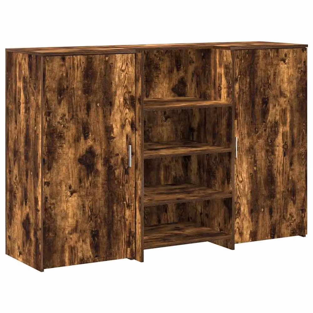 Berkfield Home Smoked Oak Reception Desk in Brown, W/D/H: 155 x 50 x 103.5 cm – 3