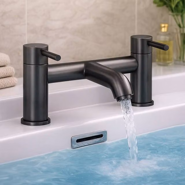 Bathroom Kingdom Chepstow Bath Filler Tap in Gunmetal Grey