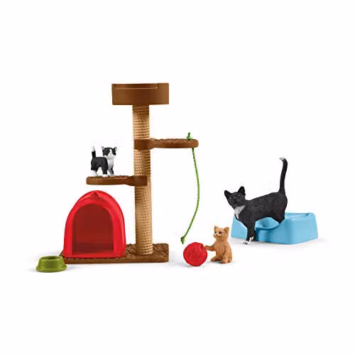 Schleich Farm Playtime Cat Animal Toy Set in Multicolour – 1