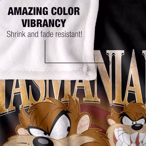 LOGOVISION Looney Tunes Taz Silky Touch Super Soft Fleece Throw Blanket, Multicolour, W: 91.44 cm, L: 147.32 cm – 3