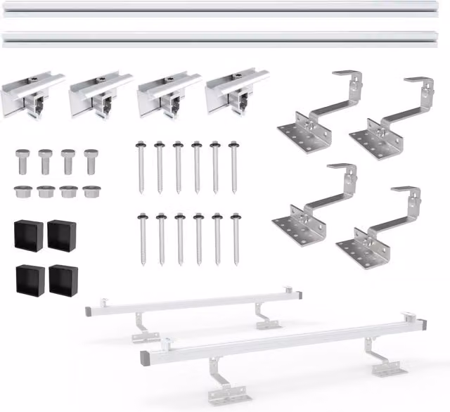 NuaSol 1-Piece Solar Panel Bracket Tiled Roof Mounting Set, Silver