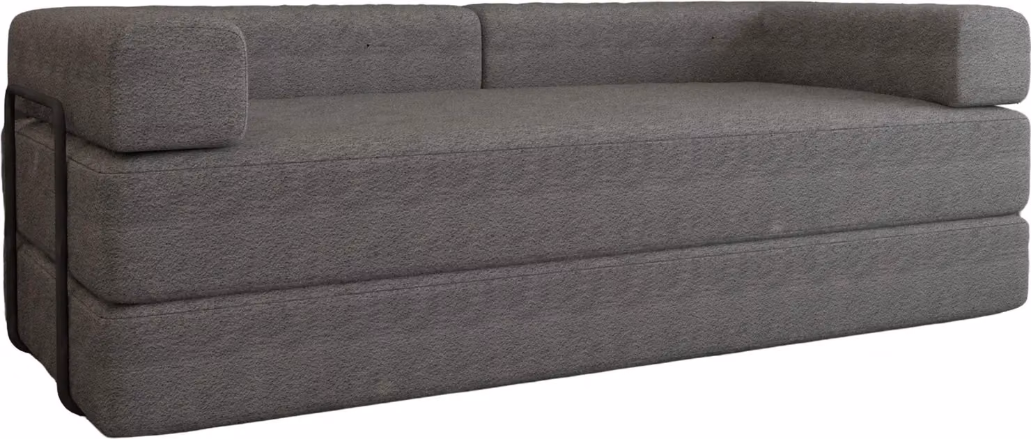 MN Furniture Modern 3 Seater Fabric Sofa Bed in Grey – 3
