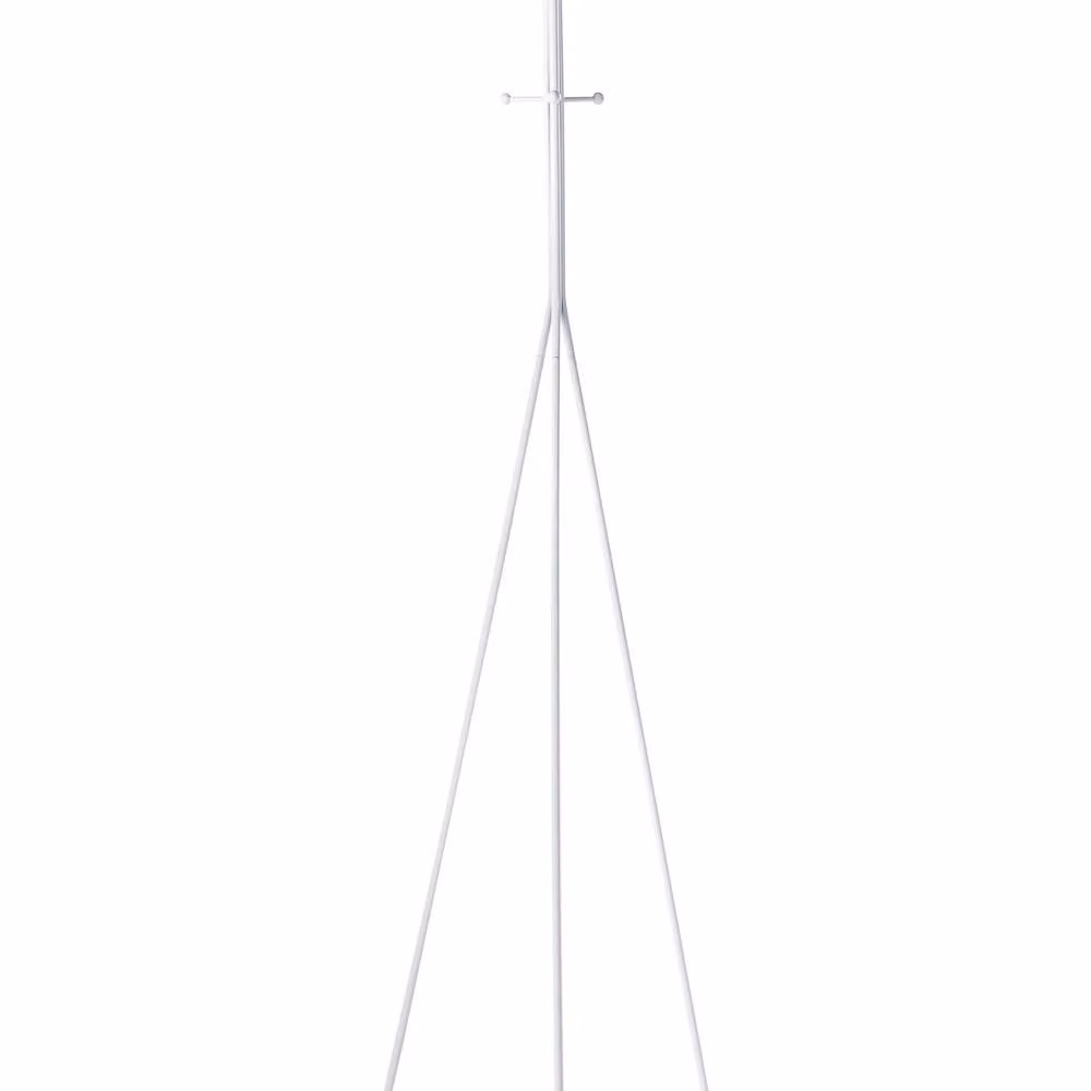 Wyld and Coco Freestanding Post Tree Coat Rack in Matt White Steel with Fir Wood Accents – 2