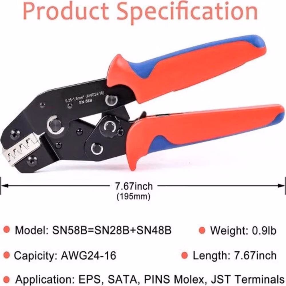 VOGREX Ratchet Crimping Plier Tool for Terminal Kits in Red – 2