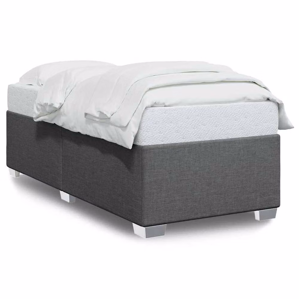 Berkfield Home Soft Upholstered Bed Frame in Dark Grey, Single, W/D/H: 90 x 190 cm – 3