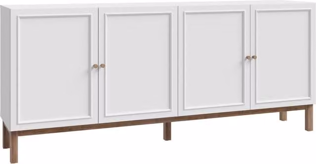 Furniture To Go Wensley Modern 4 Door and 1 Drawer Sideboard in Light Grey and Oak