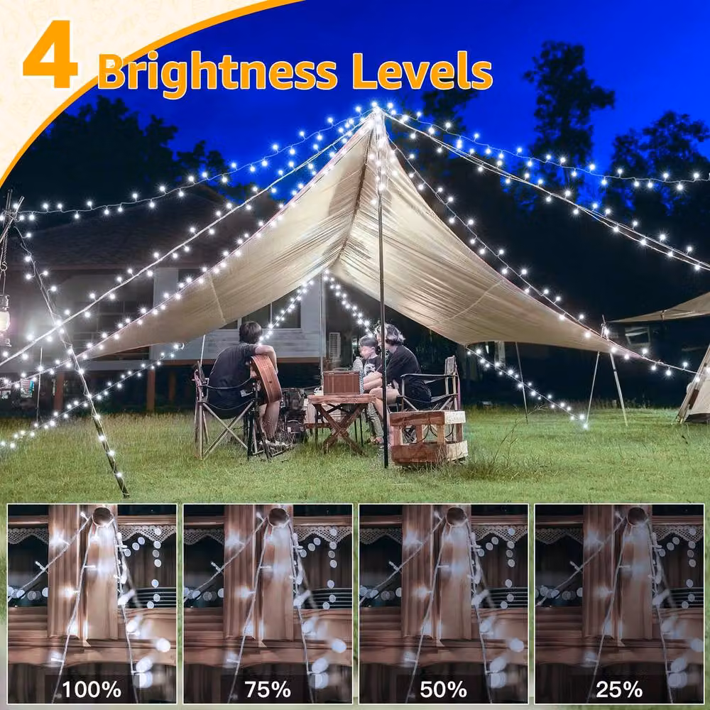 Ollny Cool White LED String Fairy Lights, 600 LED, 60m, IP44 Waterproof with Timer and 8 Modes – 2