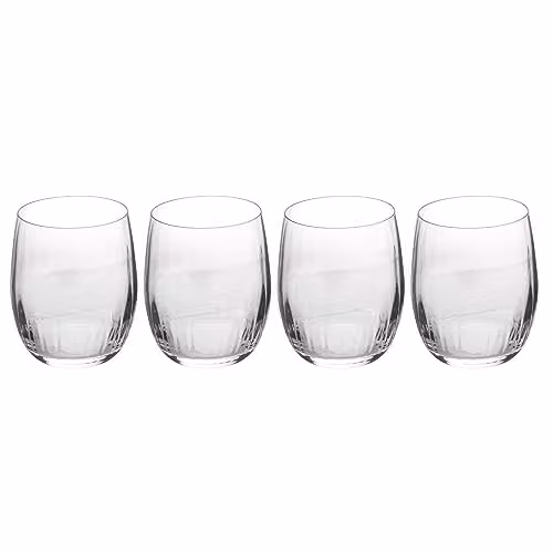 Mikasa Treviso Stemless Crystal Wine Glasses, Set of 4, 350ml, Transparent – 1
