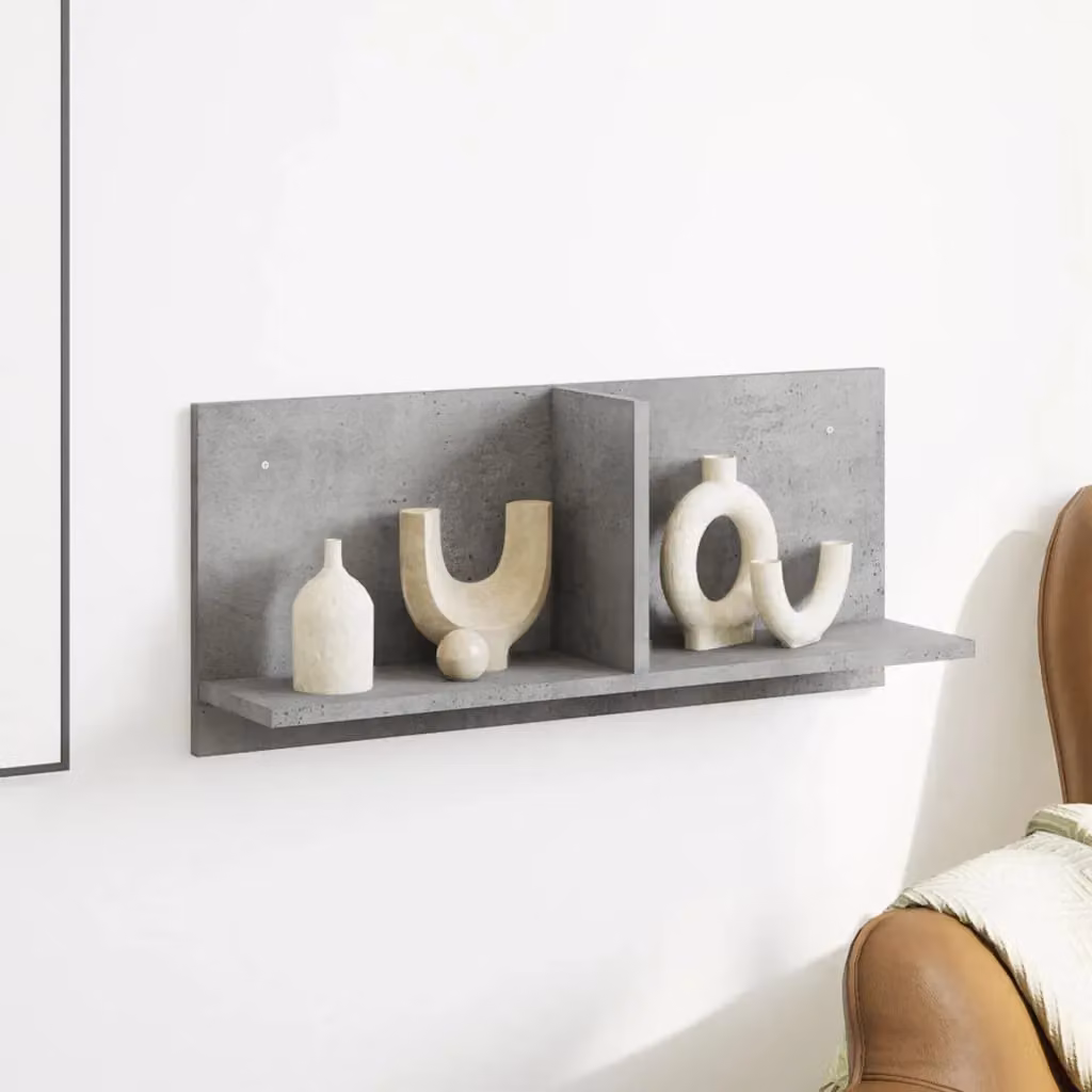 Berkfield Home Wall Mounted Cabinet in Concrete Grey MDF, W: 70 cm, D: 16.5 cm, H: 30 cm – 2