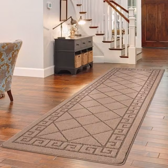 Smart Living Tribela Non Slip Striped Hallway and Kitchen Door Mat, Beige, W: 60 cm, D: 110 cm