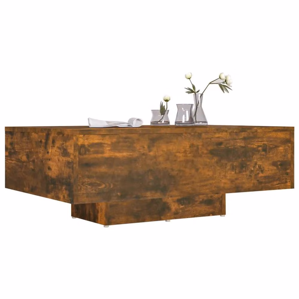 Berkfield Home Smoked Oak Coffee Table in Brown, W: 85 cm, D: 55 cm, H: 31 cm – 3