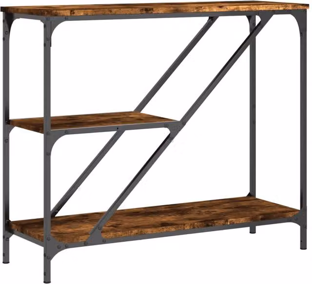 Berkfield Home Smoked Oak Console Table in Brown, W/D/H: 88.5 x 30 x 75 cm – 1