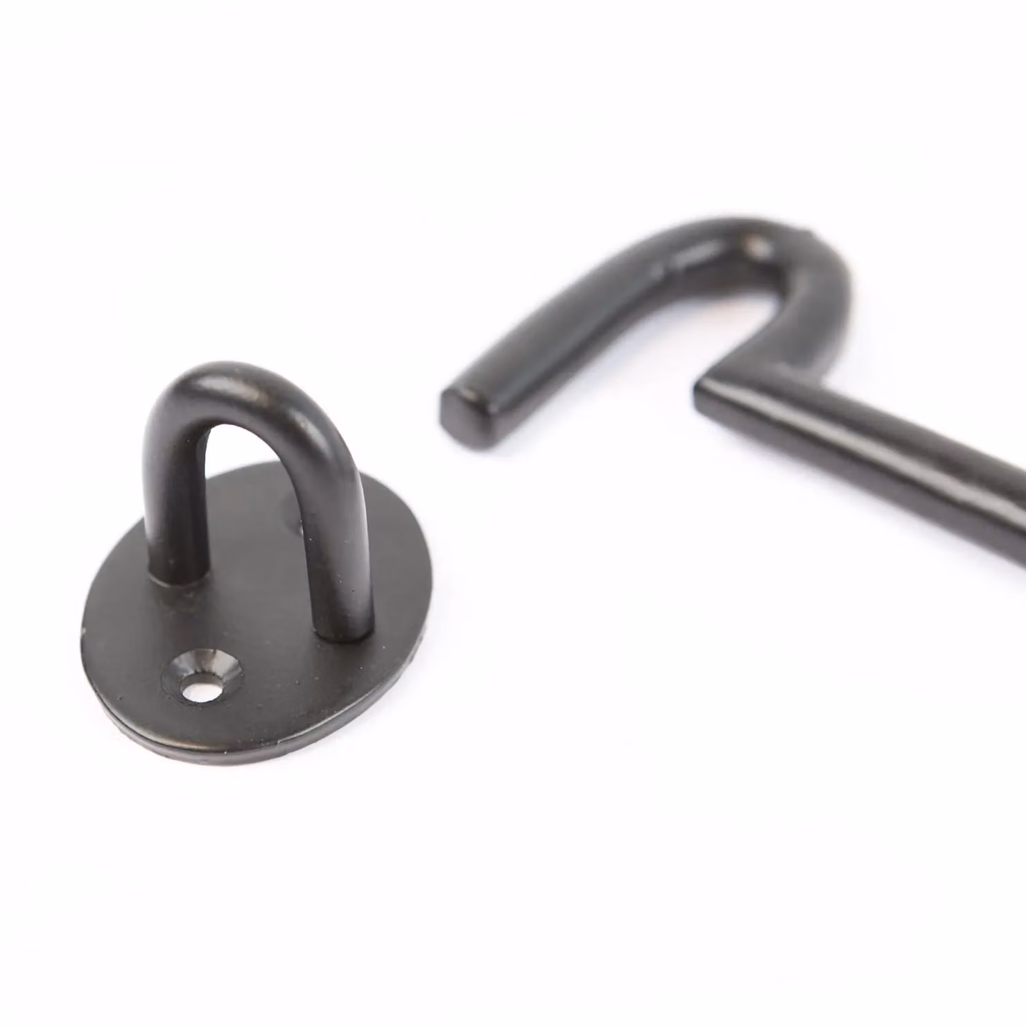 Hammer and Tongs Rustic Iron Cabin Hook and Eye, Matt Black, Pack of 2, Width: 22.5 cm – 3