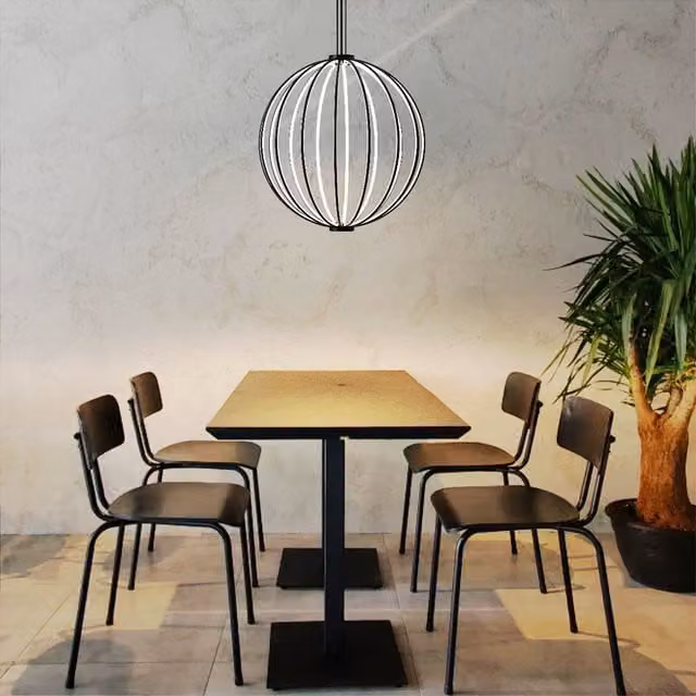 CGC Lighting Paraplu 3 Black Globe LED Ceiling Pendant, Diameter: 60 cm