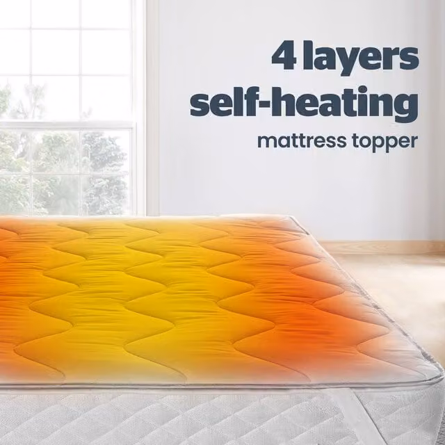 Home Republic Thermal Self Heating Mattress Topper in White, Double Size – 1