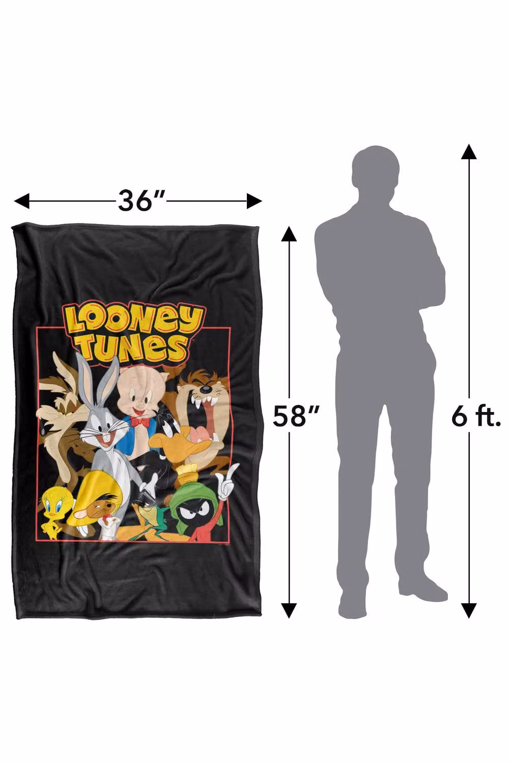 LOGOVISION Looney Tunes Group Super Soft Silky Touch Fleece Throw Blanket, Multicolour, W: 127.0 cm, H: 152.4 cm – 8