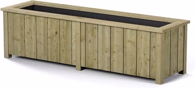 Rowlinson Heritage Large Wooden Planter Tub in Brown, W: 153 cm, D: 40 cm, H: 43 cm – 1