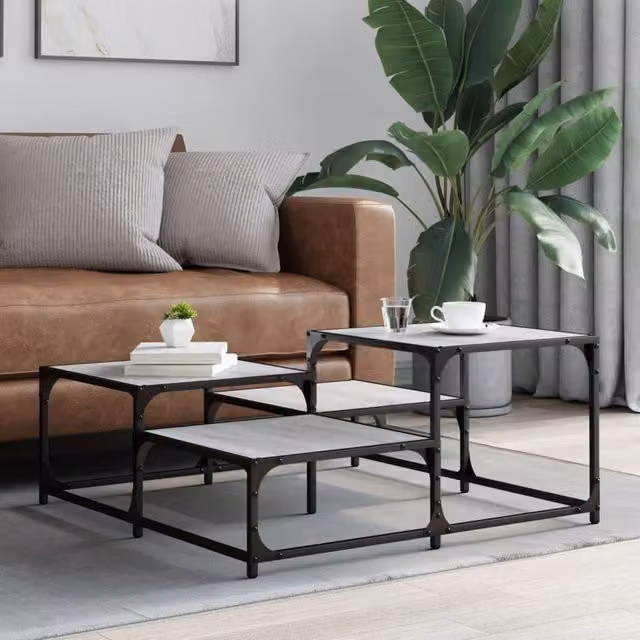 Berkfield Home Grey Sonoma Square Coffee Table with Sled Base, W/D/H: 87.5 x 87.5 x 40 cm – 1