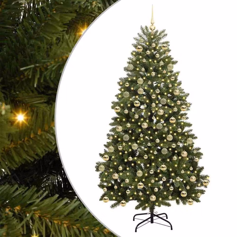 Berkfield Home Green Artificial Christmas Tree with Stand, Height: 210 cm, PVC and Metal – 2