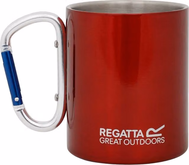 Regatta Great Outdoors Steel Karabiner Mug in Red and Silver