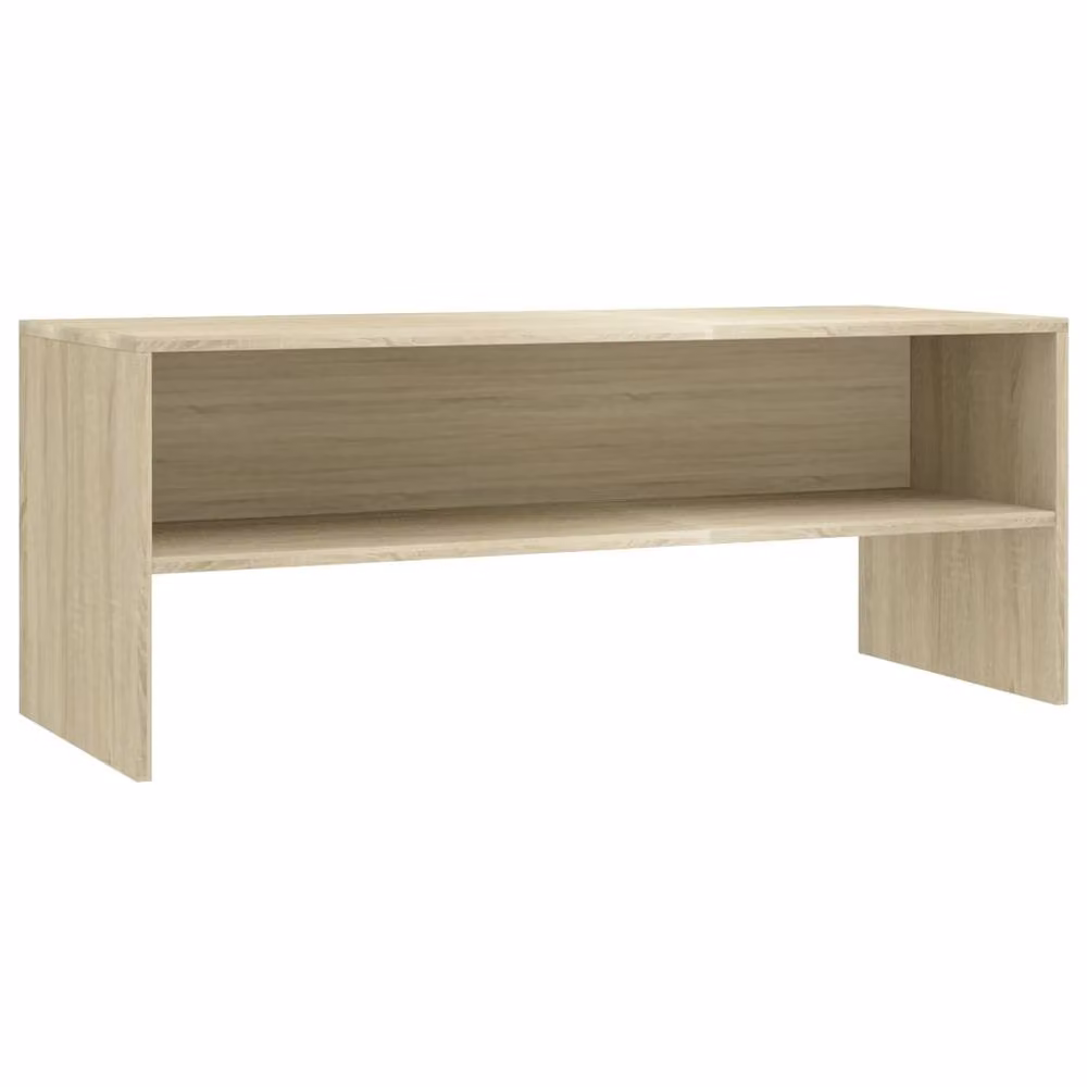 Berkfield Home TV Cabinet in Sonoma Oak and Beige, W/D/H: 100 x 40 x 40 cm – 3