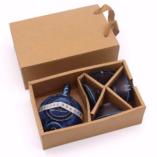KDMD Herbal Blues Ceramic Teapot and Four Cup Set in Blue – 2