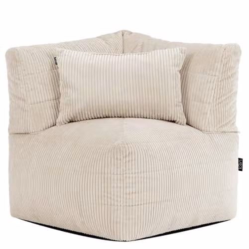 icon Noa Bean Bag Chair in Beige with Removable Cover and Filling Included