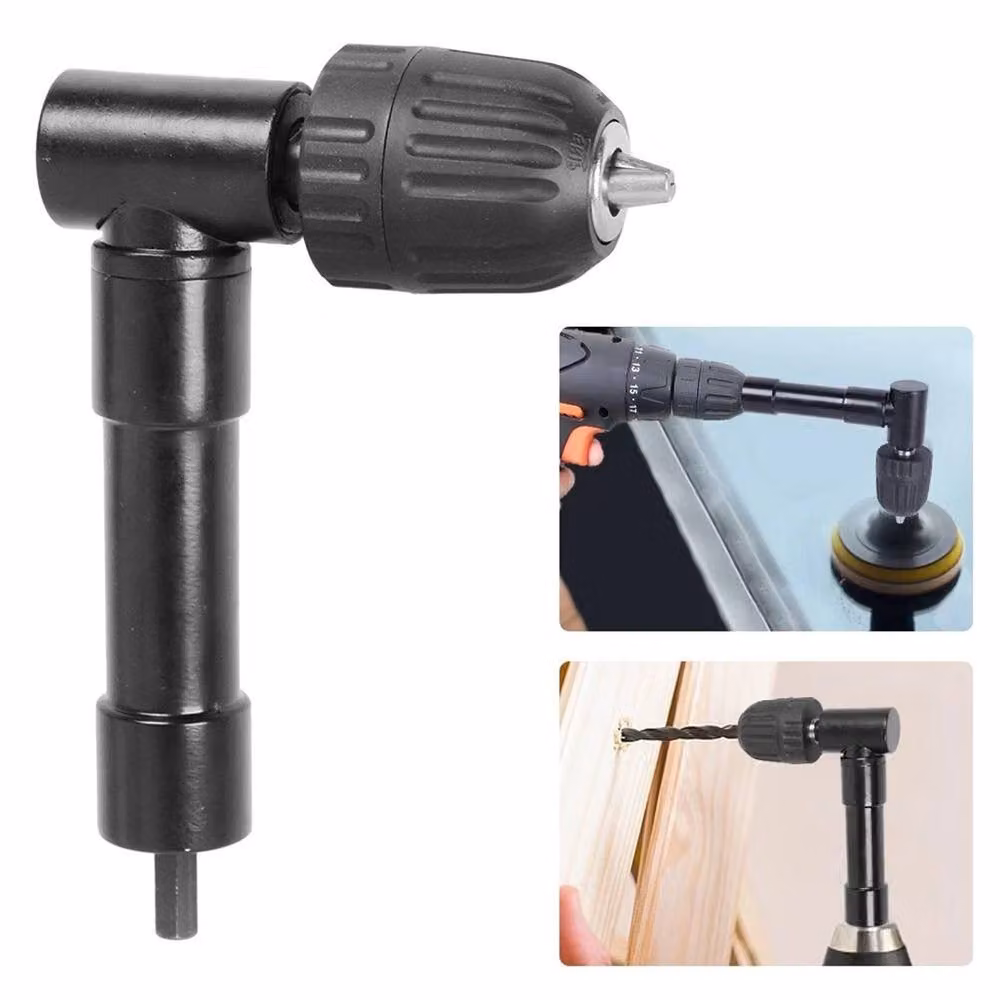 VOGREX 90 Degree Right Angle Drill Attachment Cordless Extension in Black Aluminium – 6