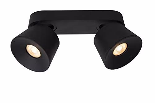 Lucide Trigono Dimmable Adjustable Twin Ceiling Spotlight in Black