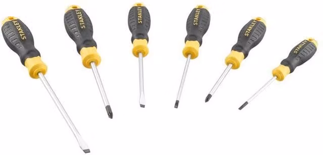 Stanley 6 Piece Cushion Grip Screwdriver Set in Yellow
