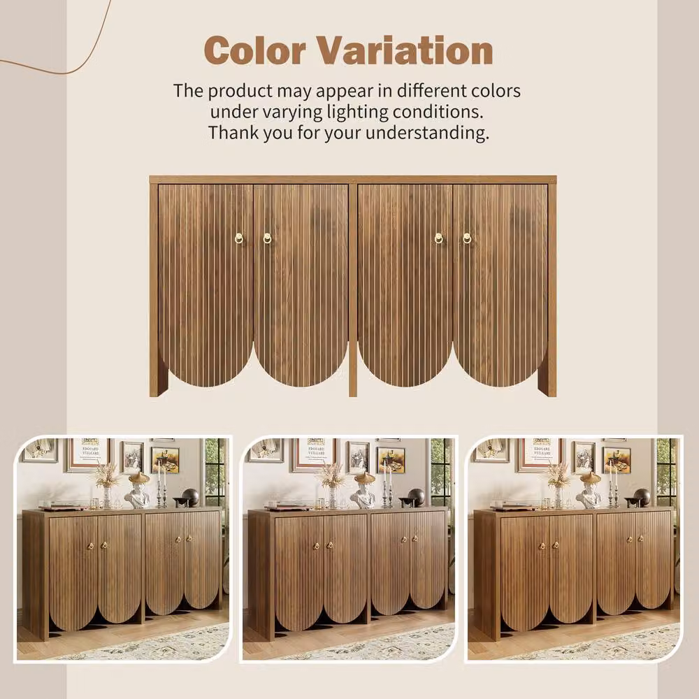 STILVORA Modern Sideboard with Adjustable Shelves in Brown Walnut Look – 4