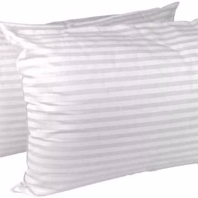 R&G Hotel Quality Firm Hollow Fibre Bounce Pillow, White, Pack of 2