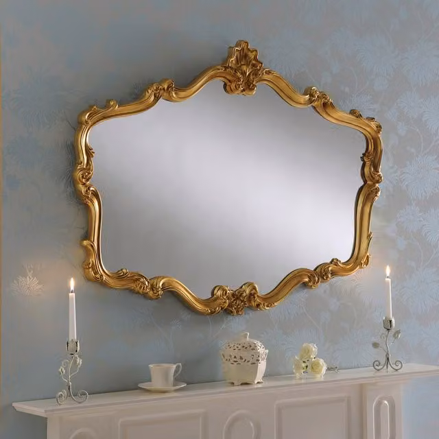 Yearn Regency Decorative Landscape Wall Mirror in Gold
