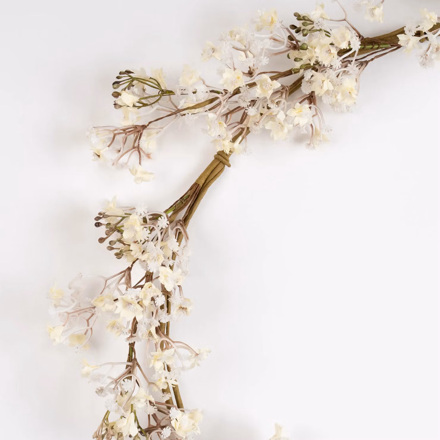 Scottish Everlastings Ltd White Dried Effect Gypsophila Floral Garland, 120 cm – 2