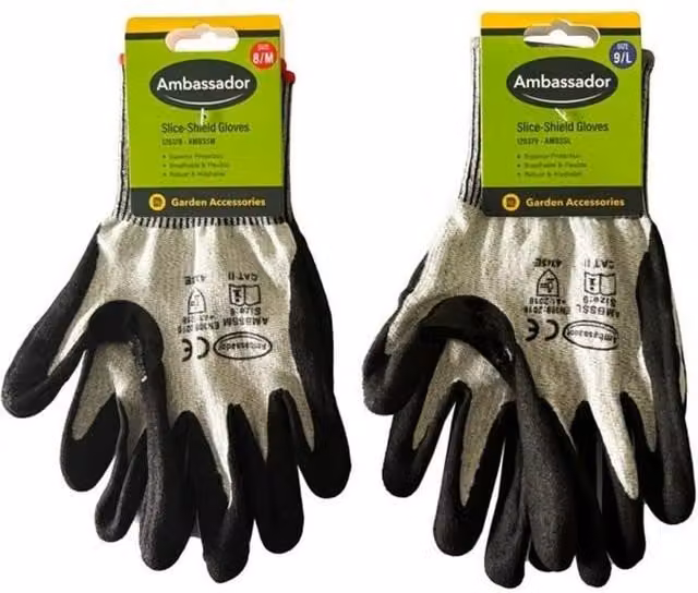 Ambassador Nitrile Coated Gardening Gloves in Grey for Adults