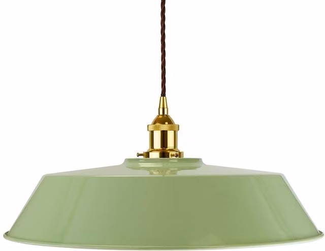 SE Home Chancery Large Pendant Light in Mint Green with Gold and Brown Twisted Metal Details