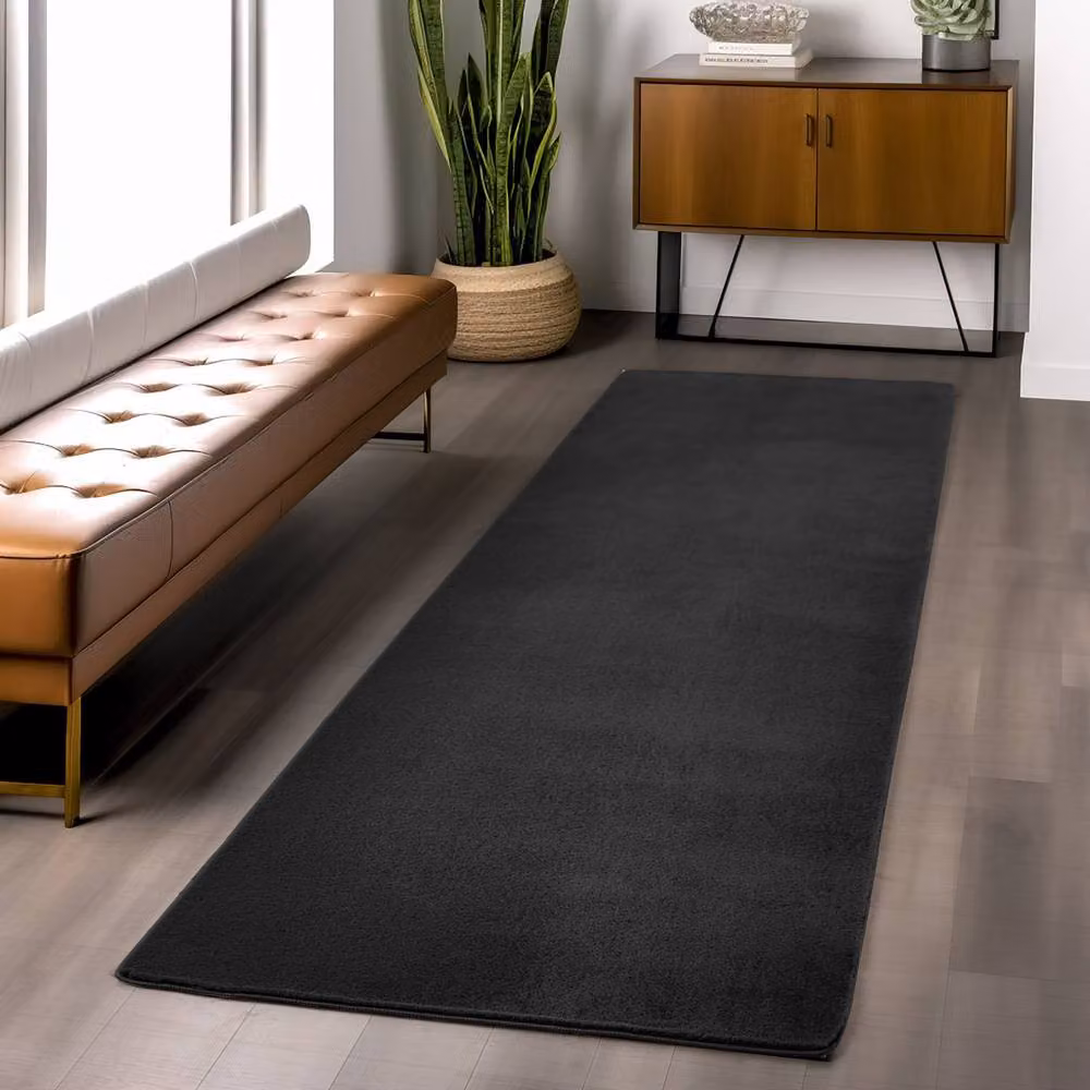 Desire Rugs Snuggly Washable Low Pile Area Rug with Anti-Slip Felt Backing in Black, W/D: 280 x 200 cm – 4