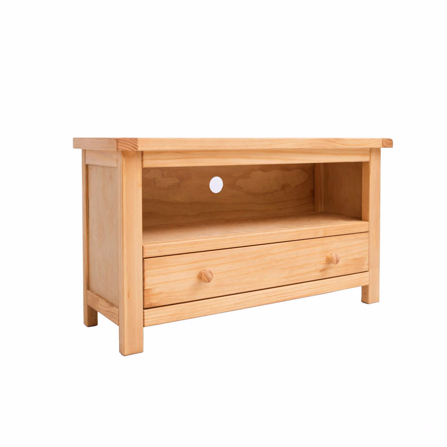 Cabinet Bits Lugo Waxed Pine 1 Drawer TV Cabinet in Light Brown – 2