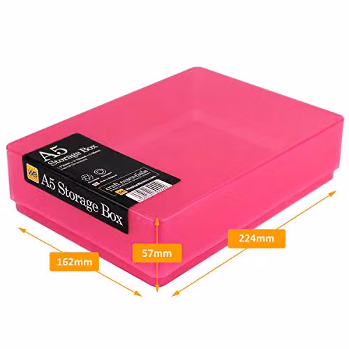 WestonBoxes A5 Plastic Storage Box with Lid, Pink – 2