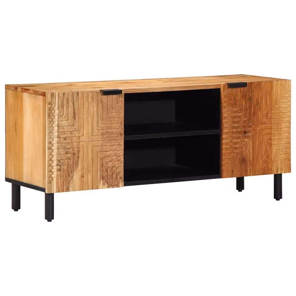 Berkfield Home Industrial Style Acacia Wood TV Cabinet in Brown, W/D/H: 105 x 33 x 46 cm – 2